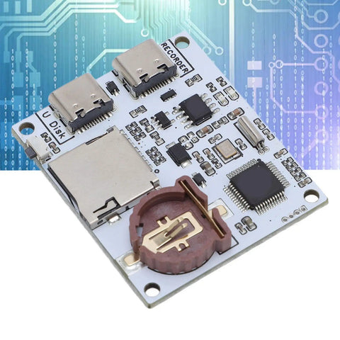 Plug And Play Serial Data Logger That Acts As A Nifty Usb To Memory Card Recorder Featuring Dual Type C Ports Onboard Rtc Clock Cr1220 Backup Battery Smooth Up To 128gb Storage And Seamless Timestamp Txt File Archiving Slick Build Quality close-up view of circuit board with dual USB ports and RTC clock battery