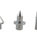 Close-up of 3 accessories from 8 Piece Live Revolving Center MT2 Taper For Woodturning And Wood Lathes With Double Bearing set