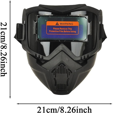 Front view of 0.1ms Auto Darkening Welding Helmet With True Color Large Viewing Screen And Adjustable Headband UV IR Protection