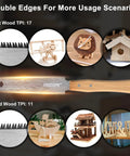 Double-edge of 6 Inch Pull Saw For Woodworking With Double Edge Blade 17 11 TPI, showcasing versatility for varied wood projects.