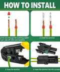 Installation steps for Waterproof Automotive Electrical Connector Kit With 376 Pieces 25 Kits 1 2 3 4 6 Pin Male And Female Plugs