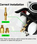 Correct installation of Carburetor Main Jet And Pilot Jet Kit for Keihin PWK CVK OKO KOSO Polini Carbs with images of jets.
