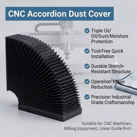 Heavy Duty Accordion Dust Cover For Linear Guide Rails Flexible Telescopic Shield With Oil And Dust Protection Easy Install