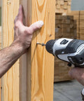 Using drill and Strong-Drive Framing Screws 0.160 Inch By 3 Inch Sawtooth Point 6-Lobe Drive Quik-Guard for wood framing