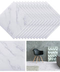 48 Pack Peel And Stick Vinyl Floor Tiles 12 By 12 Inch Dope DIY Friendly Self Adhesive Waterproof Floor Tiles White Marble Look
