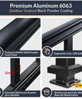Rock Solid Modular Aluminum Deck Railing Kit With Built In Lighting 36 By 6 Feet Four Pack close-up of premium aluminum components and features.