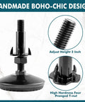 Heavy Duty Adjustable Furniture Leveling Feet, Dang Solid M8 Leg Risers With 4 Prong T Nut, showing adjustable height and durable design.