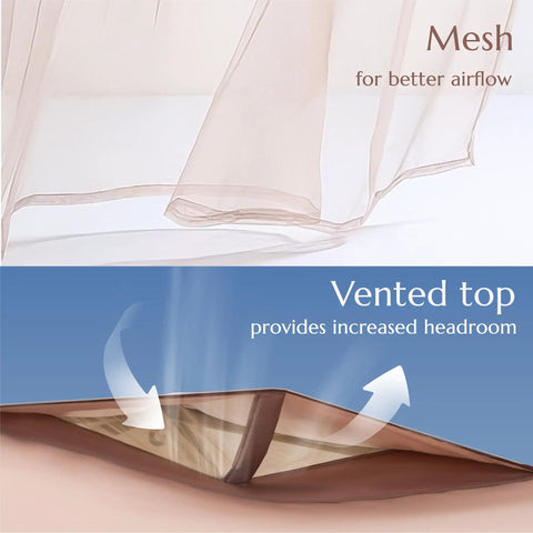 Mesh walls and vented top of the 10x10 Pop Up Canopy Tent With Netting Quick Setup Instant Gazebo Shelter EZ Up Screen House