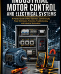 Industrial Motor Control And Electrical Systems Practical Guide To Operation Circuits Power Distribution Protection Troubleshooting For Plant Pros cover featuring a three-phase induction motor and electrical panel.