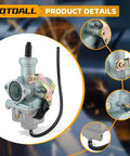 PZ27 Carburetor For 150cc 200cc 250cc ATVs Go Karts Dirt Bikes With Air Filter Mount Bolt On Direct Fit Predator Coleman CT200U KT196