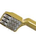 Angle view of a yellow Workhorse Carpet Knee Kicker with extra wide head and high contour neck for easy carpet installations.
