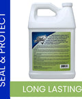 Hassle Free Spray Sealant That Locks Down Granite And Marble Countertops Against Daily Messes While Delivering Contractor Grade Stain Defense That Keeps Stone Surfaces Looking Fresh And Completely Water Repellent Year Round in a white plastic gallon container.