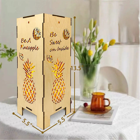 Cozy 13.5 Inch Pineapple Lantern Wooden Farmhouse Decor for Indoor Use Large Rustic Lanterns with Pineapple Motif and Coastal Style