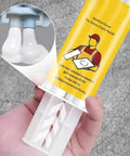Quick Dry Tile Repair Glue and All In One Tile and Stone Crack Repair Kit tube held in hand, with dual nozzle close-up