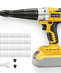 Cordless Pop Rivet Gun Kit For DeWalt 20V Max Brushless Automatic Riveting Tool With 3 Rivet Sizes 1/8 5/32 3/16