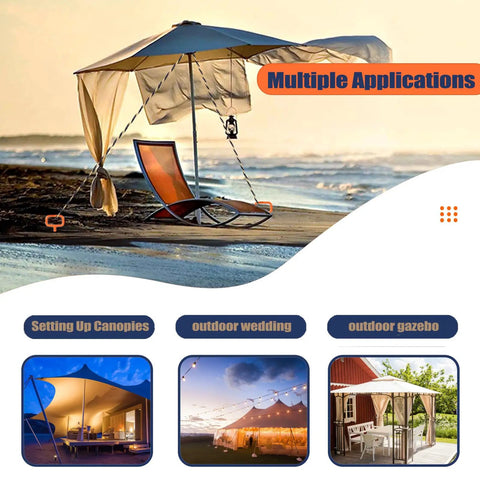 Heavy Duty 16 Inch Tent Stakes Ground Anchors Screw In With Adapter For Tree Straightening Kit Outdoor Tent And Mobile Home Anchors Orange 12 Pack All Weather Ready demonstrating multiple applications including canopies, weddings, and gazebos.