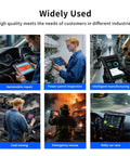 Rock Solid 10.1 Inch Rugged Tablet With 2D Barcode Scanner And Windows 11 Pro used for automobile repair and power patrol inspection.