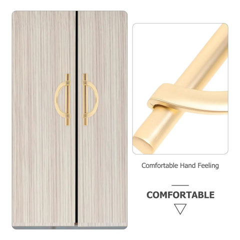 Six Piece Zinc Alloy Half Round Cabinet Pulls With Gold Brushed Finish For Kitchen Cabinets Dressers And Furniture Doors 96mm Center To Center Hardware Sleek Luxury Drawer Handles on wooden doors