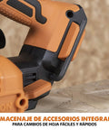 Pro Grade Cordless Circular Saw Featuring 165Mm Tct Blade For Wood Metal And Plastic Smooth As Butter Heavy Duty 850W tool detail with accessory storage.