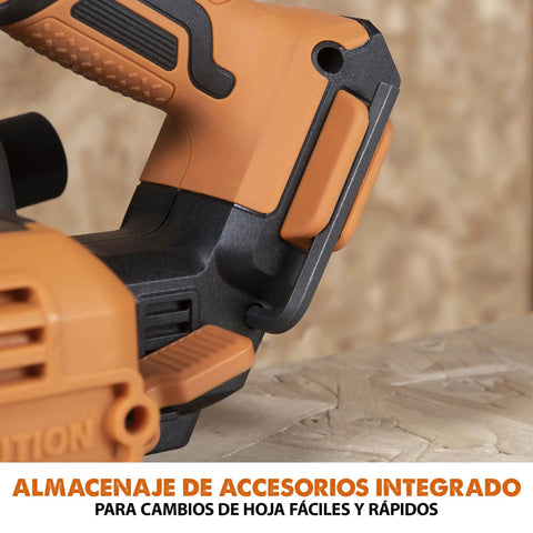 Pro Grade Cordless Circular Saw Featuring 165Mm Tct Blade For Wood Metal And Plastic Smooth As Butter Heavy Duty 850W tool detail with accessory storage.