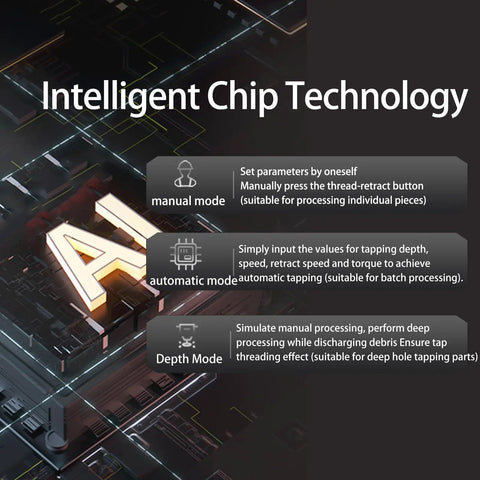 Heavy Duty Electric Tapping Machine M6-M36 with intelligent chip technology modes for precision threading operations.