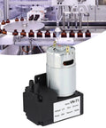 Micro Dc Vacuum Pump Air Trap Device With Killer Suction Low Noise Heavy Duty Shop Grade Workhorse That Is Solid As A Rock Premium Plastic Shell Stable Flow Control For Industrial Pipeline Workshop Projects Dc12V with a close-up of the motor.