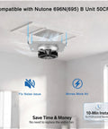 Upgrade Pure Copper Motor B Unit 50CFM Bathroom Exhaust Fan Replacement installed in ceiling showing airflow and features