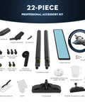 22-piece professional accessory kit for Heavy Duty Steam Cleaner For Home 1500W with various specialized cleaning tools.