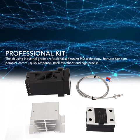 Self Tuning PID Temperature Controller With Stainless Steel Probe And Microprocessor Power Supply For Food Processing Poultry Chemical And Industrial Plants 40A Pro Grade kit
