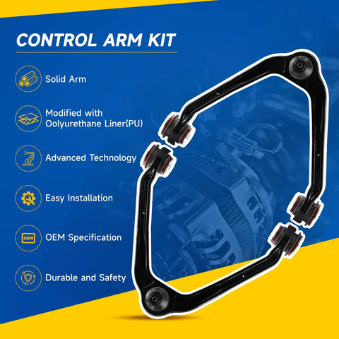 Beefed Up Front Upper Control Arm Kit With Ball Joint Tie Rod End Sway Bar Link And PU Bushings For 2006 2010 Jeep Commander 5.7L