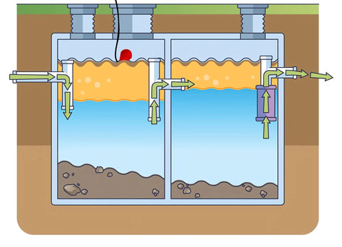 Heavy-Duty Septic Float Switch for Wastewater Pumps, Mercury-Free Self-Orienting Tank Float for Viscous Liquids and Suspended Solids, Controls Up to one-half HP Motors, 33 Ft Cable, Durable, Easy Install, Ideal for Non-Continuous Pumping