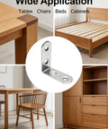 Heavy Duty Zinc Plated L Bracket Corner Braces With Screws, 1.5 inch steel support for furniture like tables and cabinets.