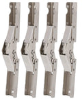 Four Pack Bridge Shaped Cabinet Hinges With Heavy Duty 10kg Capacity, Soft Close, Cold Rolled Steel Plated, side view close-up