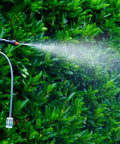 110 Degree Flat Fan Nozzle Kit With Seven 0.1 to 0.6mm Spray Tips for precise spraying in garden, demonstrating pest control use.