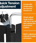 Quick adjustment feature for Matte Black Self Closing Door Hinges With Complete Installation Hardware 4 By 4 Inch Mount.