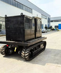 Heavy Duty Self Propelled Machinery Moving Dolly With Remote Control For Industrial Equipment Transport carrying two large black boxes.