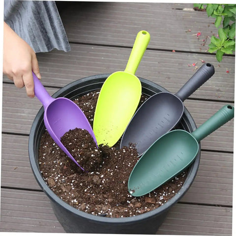 Lightweight Plastic Garden Shovels Set With Ergonomic Handles, Mini Spatulas For Planting And Transferring Soil, Indoor Gardening Tools, Easy Plant Care And Maintenance in a pot