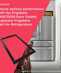 Door Gasket For Refrigerators 241872509 Black Replacement Seal in kitchen setting with stainless steel fridge