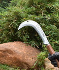 Carbon Steel Hook Weeding Sickle Handheld Garden Tool For Weed Busting Pruning Edging Debris Cleanup Curved Machete Style