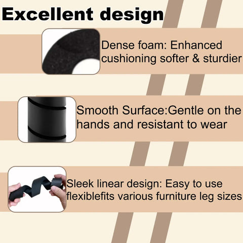 Image showing the excellent design of Easy Slide On Bed Frame Guard Socks 8 Piece Set Shin Buster Protectors, featuring dense foam and smooth surface.