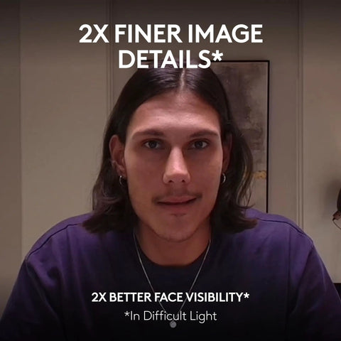 AI Enhanced Framing of a user demonstrating the Next Level Ultra HD 4K Webcam For Smooth Streaming And Remote Calls Featuring AI Enhanced Framing And Crisp Gameplay Capture That Legit Goes Hard In Graphite.