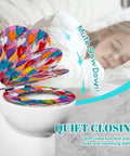 Generic Round Resin Toilet Seat for Bathroom featuring colorful heart design, 16.5 inches length for soft closing functionality.
