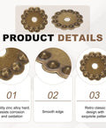 10 Pack Dope Brass Flower Cabinet Backplates 1 Inch Vintage Bronze Washer Hardware detail showing flower pattern and finish