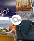 8 Piece Stainless Steel Screw Pin Anchor Shackle Set 3 16th Inch D Ring Clevis Shackle M5 Bow Shackle Heavy Duty for various uses