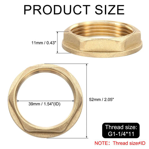 Real Deal Brass Faucet Lock Nut With Silicone Washer For G1 Female Pipe Threading Heavy Duty Kitchen Basin Sink Plumbing Tight Seal And Zero Hassle Install, dimensions 52mm outer diameter, 39mm inner diameter.