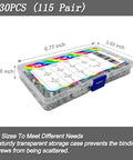 Top Drawer Nickel Plated Chicago Binding Screw Kit holding 230 Pieces of assorted post extenders in transparent storage case.