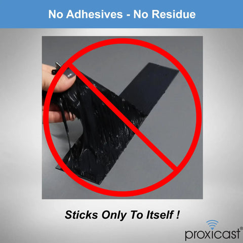 Beefy 30 Mil Weatherproof Self Fusing Silicone Sealing Tape testing adhesion, black, 1.5 inch by 15 feet, outdoor use.