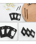 Universal Door Strike Plate Shim Forged From Black Hardened Stainless Steel Boasts Rock Solid Grip and three adjustable shims.