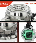 Front Wheel Bearing And Hub Assembly With ABS For 6-Lug 4WD Trucks And SUVs Fit Nissan Frontier 2005-2019, close-up view