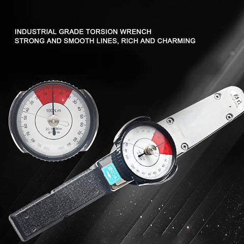 Dial Torque Wrench With Real-Time Pointer Gauge, 0.2-1 N m Range, Handy Hand Tool For Force Testing, Instrument Calibration And Bench Inspections shown with dial gauge
